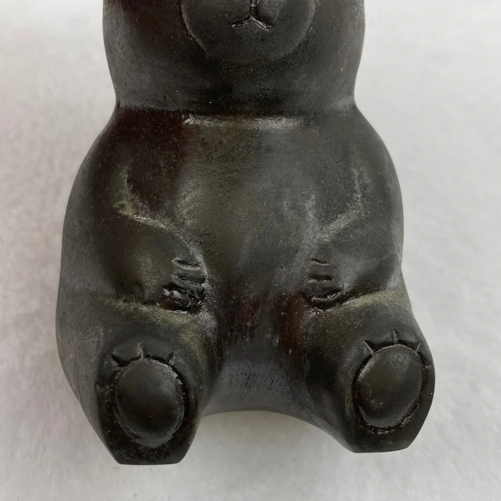 VTG Brass Sitting Bear Figurine 3.75”